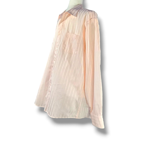 Christopher Lena Barrel Cuff Striped Dress Shirt Sz. 16.5 Length 34-35 Pink - Picture 1 of 9